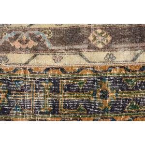 Alfombra Turca, Alfombra Vintage Pequeña de 1.4x3.3 pies, Alfombra del Suroeste Marrón y Azul - Product Image 5