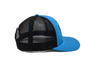 Sombreros de camionero estructurados de alta calidad azul de moda 6 paneles gorras deportivas de perfil alto sombreros con logotipo bordado personalizado hechos en Vietnam - Product Image 5
