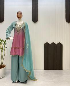 คู่พลัสโซ3ชิ้นสุดพิเศษสำหรับสตรีชาวปากีสถานชาวอินเดียชุดปาร์ตี้งานแต่งงานงานตามประเพณีขายดี - Product Image 3