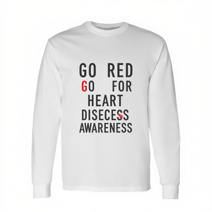 T-Shirt a Maniche Lunghe 'Go Red' per la Consapevolezza sulle Malattie Cardiache, Articolo Promozionale - Product Image 2