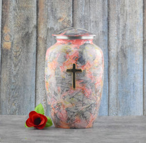 Urnas de cremación de metal extravagantes, el esmalte blanco más puro recubierto, increíbles suministros de entierro de alta calidad, urnas funerarias con estampado de pata dorada - Product Image 5