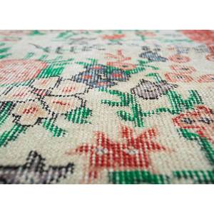 Alfombras de Lana Anudadas a Mano de Estilo Boho Vintage con Diseño Floral y Abstracto, Rectangulares en Rojo y Naranja para el Hogar, para Sala de Estar o Dormitorio-Pae-3278 - Product Image 3