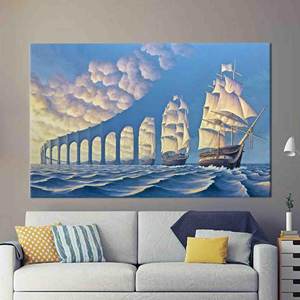 Impression sur toile surréaliste - Pont moderne en toile de fond de ciel, 1P: Gallery Wrapped - Product Image 1