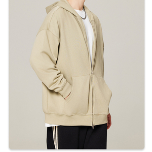 Fabricante de Sudaderas con Cierre Completo, Sudadera con Cierre Completo de Algodón Grueso de 400 GSM con Estampado 3D en Relieve - Product Image 2