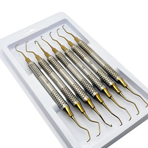 Ensemble de curettes gracey en titane bleu creux-7 instruments dentaires pour le détartrage de précision et le rabotage des racines-instruments chirurgicaux - Product Image 5