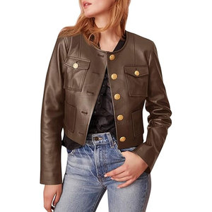 Chaqueta de cuero para mujer de último estilo, precio al por mayor, chaqueta de cuero para mujer, chaqueta de cuero más vendida, invierno de poliéster de alta calidad - Product Image 1