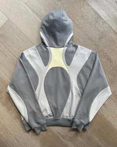 Sweat-shirt à capuche en molleton imprimé patchwork tendance Y2K pour homme, style hip-hop, sport, coupe régulière, uni, teinture unie, hiver - Product Image 6