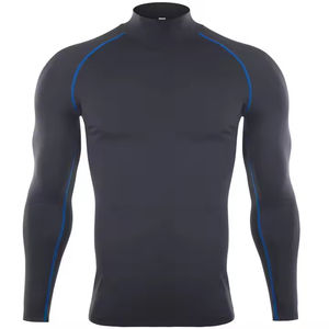 T-shirt de compression en jersey ajusté à séchage rapide pour homme, entraînement, course à pied, salle de sport, fitness, manches longues, couche de base - Product Image 5