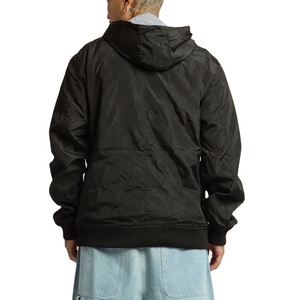 Jogging coupe-vent décontracté pour hommes personnalisé coupe-vent à col montant en polyester avec capuche zippée pour hommes - Product Image 2