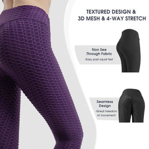 Mallas de Yoga sin costuras de alta calidad para mujer, Spandex, cintura alta, secado rápido, gimnasio, Fitness, equipo de entrenamiento, Sexy, informal, de punto - Product Image 3