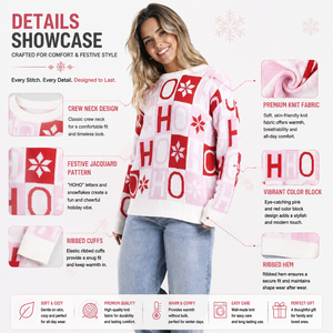 Pull FNJIA pour <span class=keywords><strong>femme</strong></span>, col rond, style <span class=keywords><strong>maillot</strong></span> de football, motif de Noël original, pull de Noël, motif de lettres de dessin animé, sweat-shirt d'hiver - Product Image 3