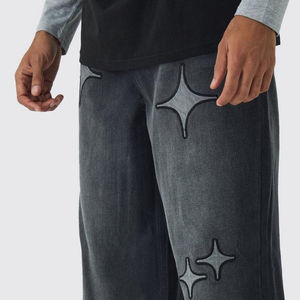Pantalones vaqueros desgastados para hombre con estilo, pantalones vaqueros rasgados a la moda, ajustados, hechos a medida, al por mayor, para ropa de calle diaria informal - Product Image 3