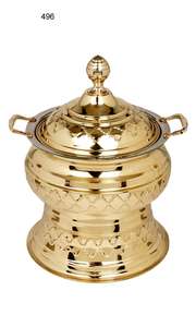 Gold Plated Dome Shape Chafing Dish Hot Food Storage Serving Chafing Dish Luxury Hotel Buffet <b>Catering</b> Serving Chafing Dish - Product Image 4