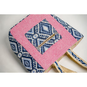 Meilleures ventes Sac à main tendance pour femmes en coton fait à la main avec fermeture à glissière pour le shopping - Product Image 6