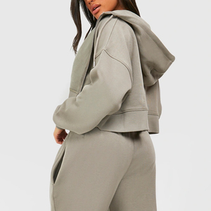 Tracksuit For Women With Relaxed Fit Throughout With Oversized Full Sleeves High Quality With Matching Wide Leg <b>Joggers</b> With Zip - Product Image 5