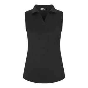 Customize <b>Sleeveless</b> Casual Golf for <b>Shirt</b> Black Colo Pullover Polyester Knitted Plus Size Breathable Eco-Friendly <b>Ladies</b> OEM - Product Image 1