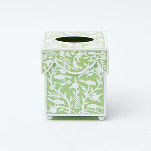 <b>Floral</b> Bone Inlay Tissue <b>Box</b> Hot Selling 2024 High Quality Polished Bone Inlay Napkin Rings Placemats - Product Image 4