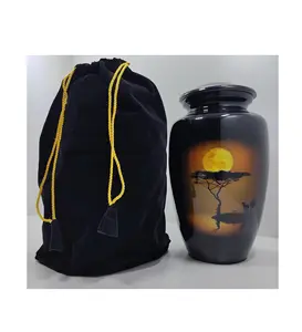 Urna de cremación para adultos, soporte para cenizas humanas, urnas de recuerdo, tarro grande para cenizas conmemorativas con bolsa de terciopelo - Product Image 1