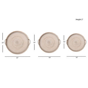 Bandeja de servicio de ratán con asas de cubiertos de metal para el hogar y utensilios de cocina Bandeja de servicio redonda tejida de mesa para la venta - Product Image 6