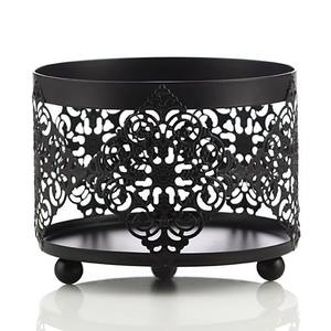 Bougeoir classique en métal doré et noir pour table de salon, table à manger et décoration intérieure - Product Image 1