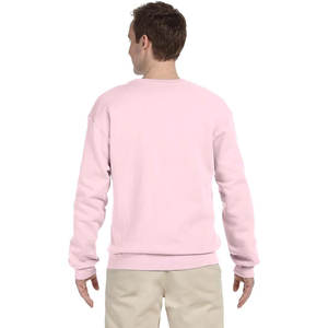Sudadera de cuello redondo de algodón 100% rosa claro para hombre patrón sólido liso teñido personalizable en blanco temporada de invierno venta al por mayor - Product Image 5