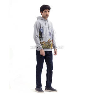 เสื้อฮู้ดฤดูหนาวคลาสสิกสำหรับผู้ชายผ้าฟลีซผสมคอตตอนใส่สบายทรงพอดีตัวดูถนนในเมือง - Product Image 4