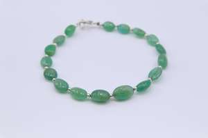 Esmeralda suave forma ovalada pulseras cuentas naturales zambiano Esmeralda piedras preciosas pulseras cuentas 7 pulgadas - Product Image 2