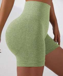 Pantalones cortos transpirables de secado rápido para gimnasio y Fitness para mujer, pantalones cortos de Yoga sin costuras de cintura baja elástica alta para mujer - Product Image 2