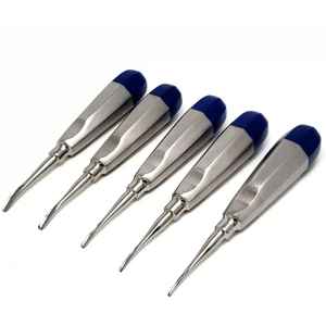 Juego de elevador de luxación Dental Manual curvo, 5 uds., elevadores de raíz quirúrgica, agarre ergonómico para extracción de dientes, certificado CE, OEM - Product Image 6