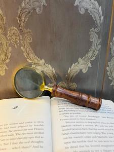 2.5 Inch Vintage Handheld <b>Magnifying</b> <b>Glass</b> with Unique Wooden Handle | Brass Frame Optical Magnifier - Product Image 3