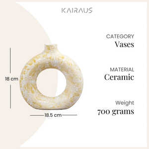 Vase en céramique artisanal contemporain en forme de donut, style nordique, mini décoration de table pour la maison - Product Image 4