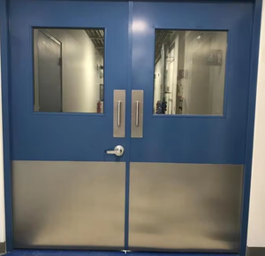 <span class=keywords><strong>Puerta</strong></span> Doble <span class=keywords><strong>de</strong></span> Acero para Hospital con Ventana <span class=keywords><strong>de</strong></span> Vidrio y Placa <span class=keywords><strong>de</strong></span> Acero Inoxidable - Hermética - Product Image 2
