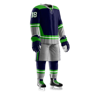 2024 Diseño de logotipo personalizado Uniforme de hockey sobre hielo para hombres Conjunto transpirable y cómodo OEM personalizable - Product Image 1