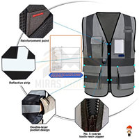 Gilet di Sicurezza da Lavoro per Uomo, Alta Visibilità, Design Mimetico, Traspirante, Asciugatura Rapida, Leggero, in Nylon/Poliestere