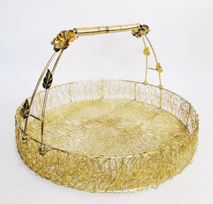 Panier de rangement pour corbeille à fruits fantaisie perforé en or Caractéristique multicolore Matériau écologique Origine Type Taille Corbeille à fruits de luxe conviviale - Product Image 4