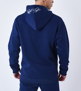 Pull-over à capuche personnalisé 100% coton et pantalon brodé survêtement manches longues épaules tombantes hommes pas cher deux pièces survêtement ensembles - Product Image 5