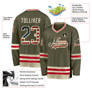 Jersey de Hockey sobre Hielo para Hombre, Uniforme de Equipo Sublimado Personalizado, Nombre y Número del Jugador, Manga Larga, Fabricante OEM al por Mayor - Product Image 4