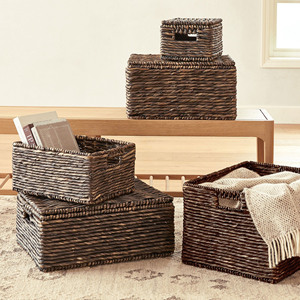 Cesta de Jacinto de Agua Ecológica de Nuevo Diseño para Servir, Personalizable, OEM, Rectangular, Estilo Bohemio, Multifuncional, Hecha en Vietnam HNH - Product Image 6