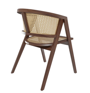 Sillas de Comedor de Ratán y Madera con Asiento y Respaldo de Madera de Teca Sólida para Uso en Interiores, Exteriores, Parques y Apartamentos - Product Image 3