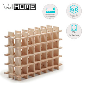 Portabottiglie Modulare in Legno per 24 Bottiglie Well Home 75.9x22x54.5cm - Product Image 2
