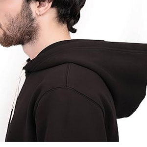 Black Color Regular Fit Hoodie New Arrival Factory Price Premium Hoodie Thick Cotton Fleece <b>Best</b> Selling Pakistan Made Hoodies - Product Image 5