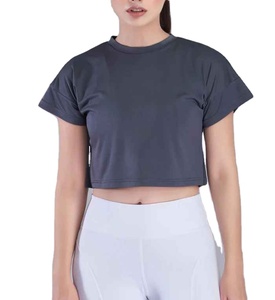 เสื้อครอปท็อปผู้หญิง NURAK SPORTS คอกลม แขนสั้น ลายเรียบ ผ้าฝ้าย 100% แห้งเร็ว ระบายอากาศดี เหมาะสำหรับฤดูร้อน ปรับแต่งได้ - Product Image 1