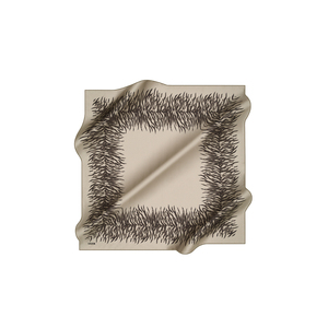 Pañuelo Cuadrado con Estampado de Cebra Beige en Mezcla de Seda y Poliéster - Product Image 1