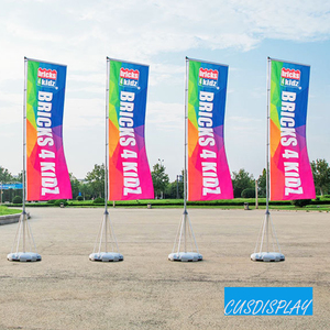 Advertising Beach Nobori Flag Banner Custom Outdoor Large Event Mega Telescopic Rectangle Giant Flag 5m 7m Aluminum Flagpole