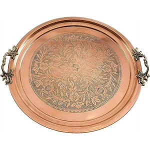 High In Demand Gold Plated Luxurious Quality Metal Made Restaurant And Hotel <b>Food</b> And Sweets Serving Luxury <b>Tray</b> Hot Selling - Product Image 4