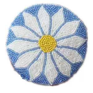 กระเป๋าถือทรงกลมขนาดเล็ก งานปักลูกปัด  กระเป๋าสะพายข้างสำหรับเด็กผู้หญิง  พร้อมสายโซ่ลูกปัด  โดย MD HANDICRAFTS - Product Image 2