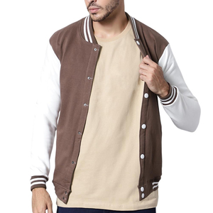 Meilleure vente hommes 100% laine hiver polaire veste haute qualité Varsity Style col montant avant décoration Letterman tissu - Product Image 1