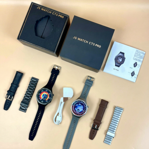นาฬิกาอัจฉริยะ Js Watch Ct5 Pro หน้าจอ Amoled ขนาด 41-43 มม. กันน้ำระดับ IP67 วัดอัตราการเต้นของหัวใจ พร้อมเข็มทิศ สำหรับเล่นกีฬา เหมาะสำหรับทุกเพศ - Product Image 1