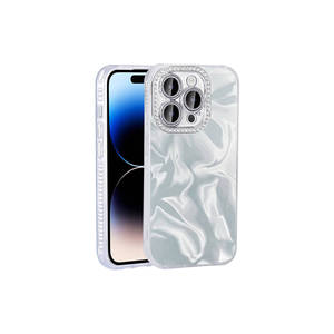 Coque de protection antichoc Netzy Luxury pour iPhone 14 Pro Max, design brillant en pierre, blanc, Safa Esila - Product Image 1