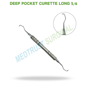 เครื่องมือขูดหินปูน Gracey Deep Pocket Curette แบบยาว 5 6 นิ้ว สำหรับขูดหินปูนใต้เหงือกและขูดหน้าผากรากฟัน - Product Image 2